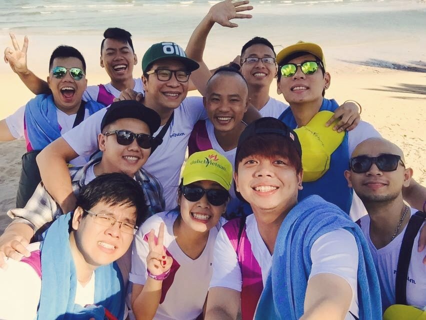 Team selfie on the beach
